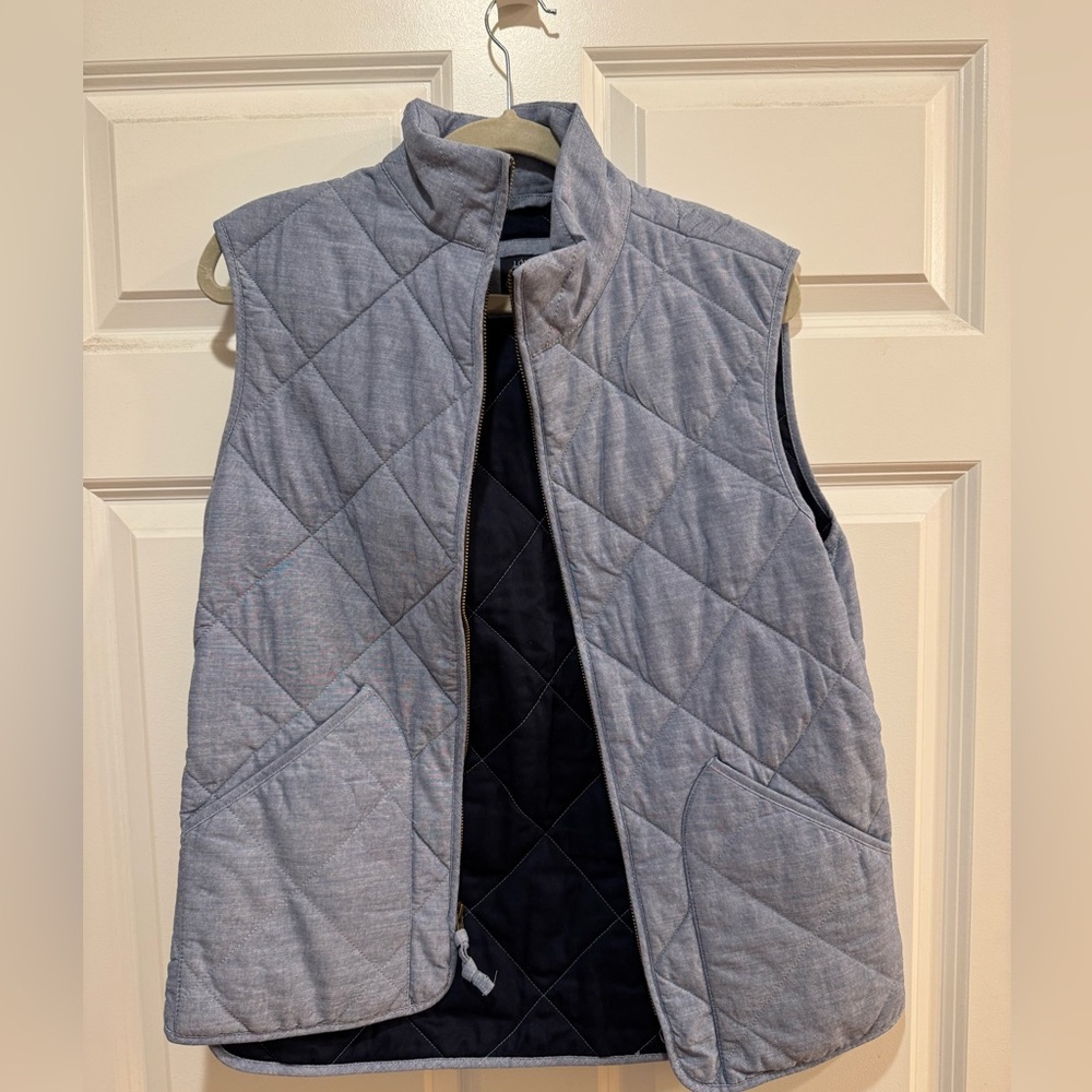 Jcrew Light Blue Quilted Vest. Size S.